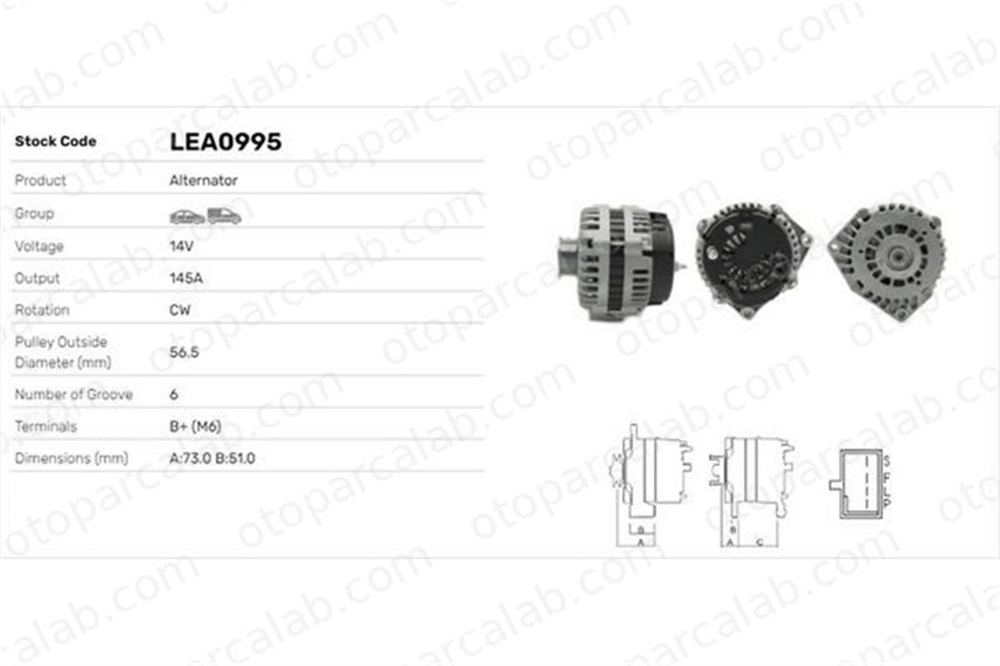 LUCAS ELEKTRIK LEA0995 Alternatör CHEVROLET TAHOE SAAB 9-7X 10464476