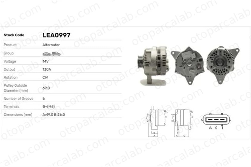 LUCAS ELEKTRIK LEA0997 Alternatör FORD COUGAR MONDEO II 1016854 1104931