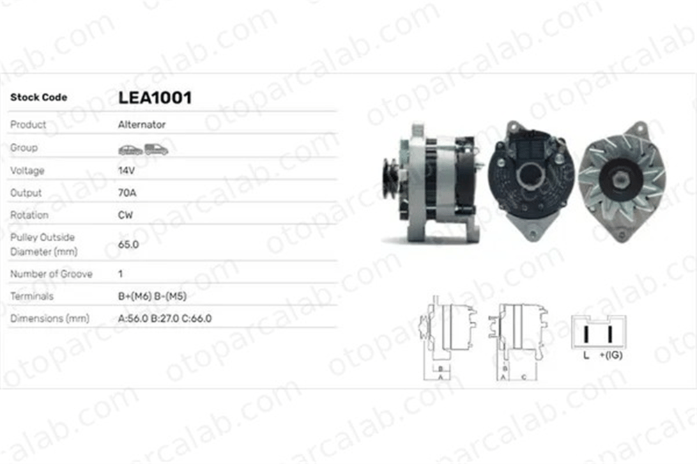 LUCAS ELEKTRIK LEA1001 Alternatör RENAULT RAPID Kasa/büyük limuzin CLIO I LEA1001 541595