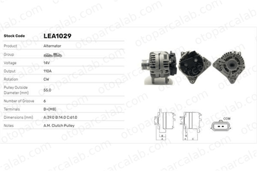 LUCAS ELEKTRIK LEA1029 Alternatör RENAULT CLIO III CLIO III Grandtour 8200410681 8200667614