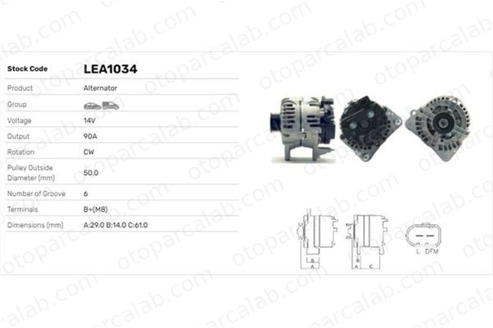 LUCAS ELEKTRIK LEA1034 Alternatör VW POLO SEAT IBIZA III 3D903025H 3D903025J