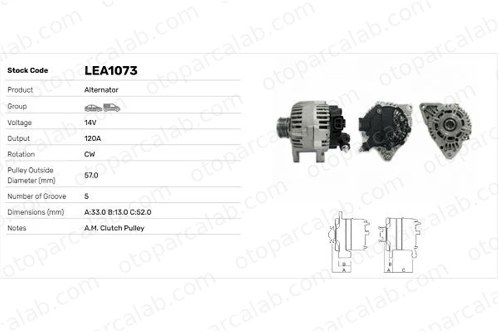 LUCAS ELEKTRIK LEA1073 Alternatör KIA VENGA HYUNDAI GETZ LEA1073 373002A100