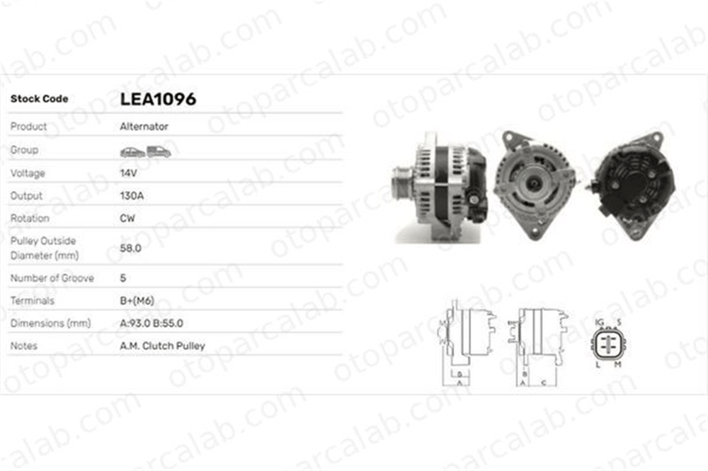 LUCAS ELEKTRIK LEA1096 Alternatör TOYOTA COROLLA COROLLA Station wagon LEA1096 2706027040