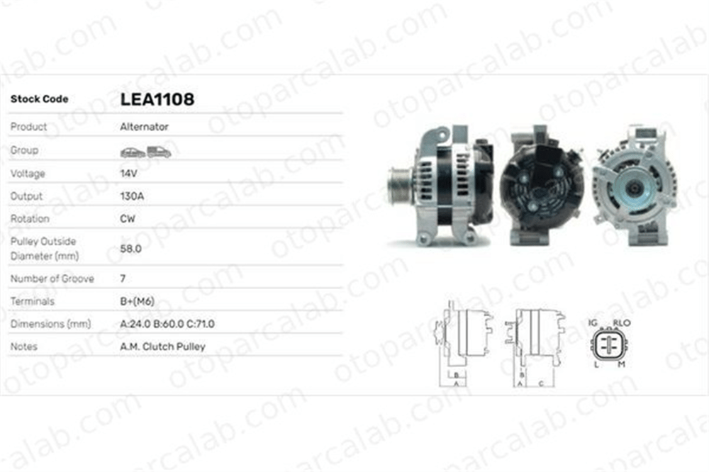LUCAS ELEKTRIK LEA1108 Alternatör TOYOTA AVENSIS Sedan AVENSIS Station wagon LEA1108 270600G010