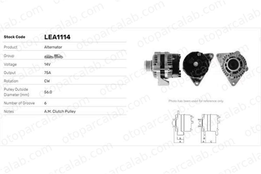 LUCAS ELEKTRIK LEA1114 Alternatör SSANGYONG REXTON / REXTON II 6621545402 A6621545402