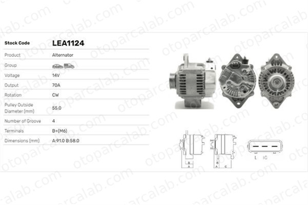 LUCAS ELEKTRIK LEA1124 Alternatör SUZUKI BALENO Station wagon BALENO LEA1124 A005TA6191