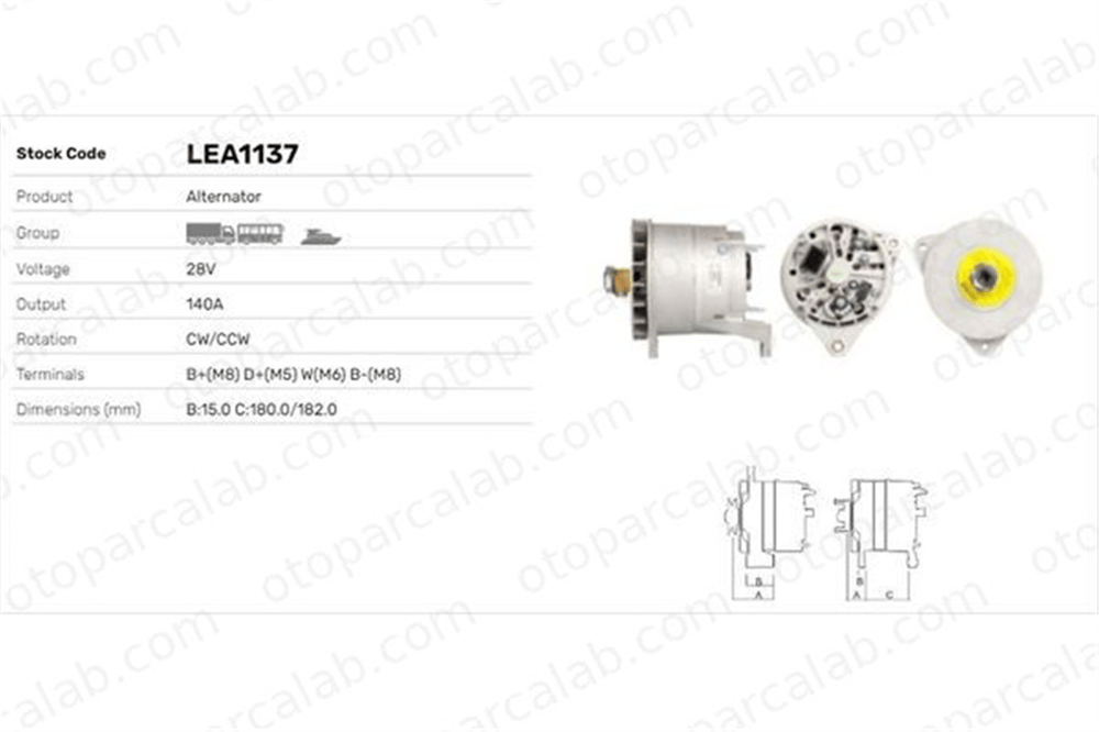 LUCAS ELEKTRIK LEA1137 Alternatör SCANIA R II P II 1244090 1254010
