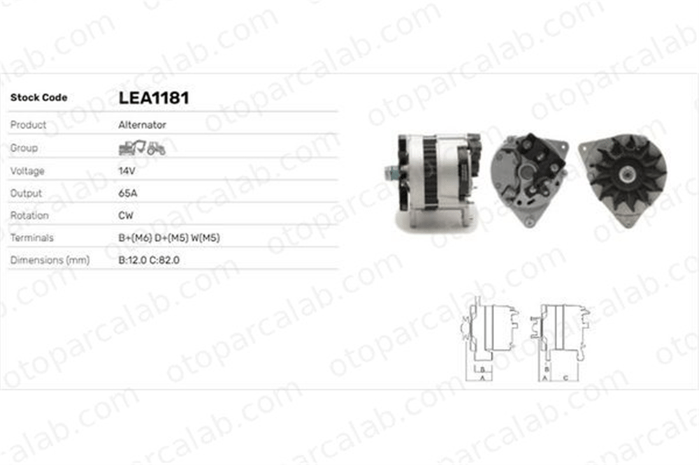 LUCAS ELEKTRIK LEA1181 Alternatör VALTRA T SERIES S SERIES 2253141 2253142