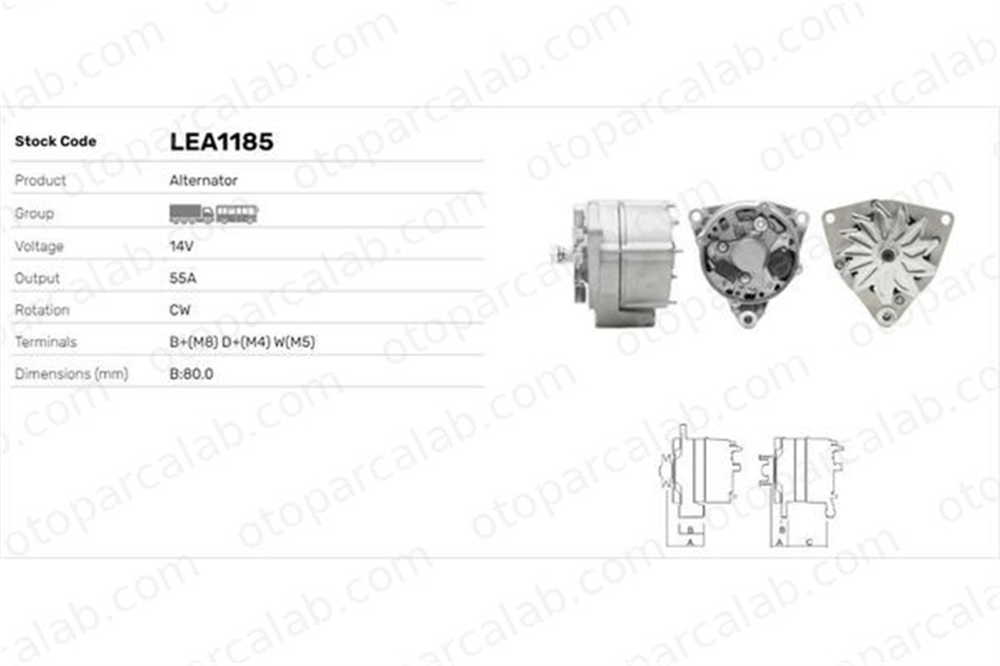 LUCAS ELEKTRIK LEA1185 Alternatör MAN F90 MERCEDES-BENZ AROCS 1516524R 1702117