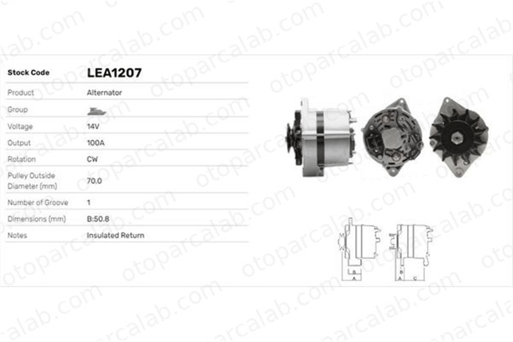LUCAS ELEKTRIK LEA1207 Alternatör SUZUKI SWIFT II Hatchback HONDA PRELUDE III LEA1207