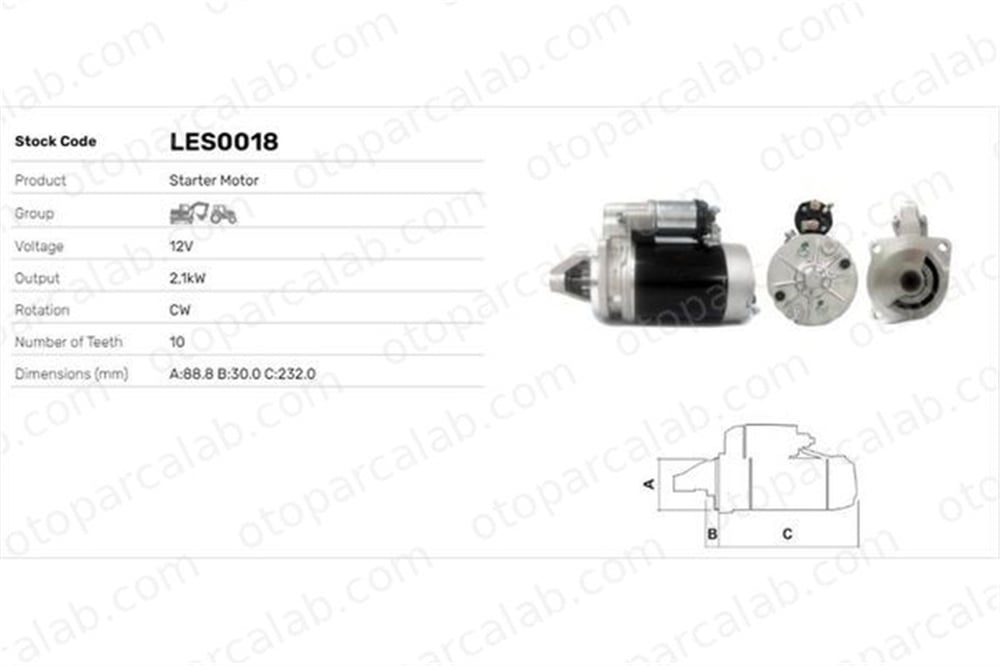 LUCAS ELEKTRIK LES0018 Marş Dinamosu CITROËN AX PEUGEOT 205 II 888346M1