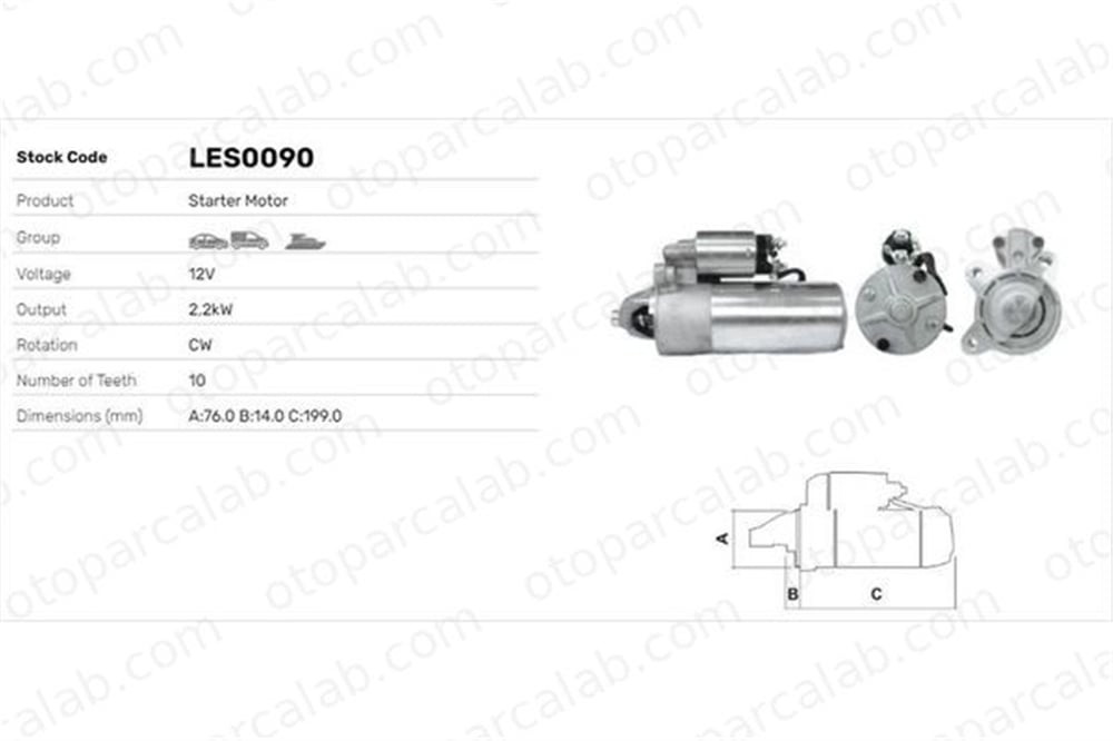 LUCAS ELEKTRIK LES0090 Marş Dinamosu FORD FOCUS I FOCUS I Kombi van 20030051 1008813
