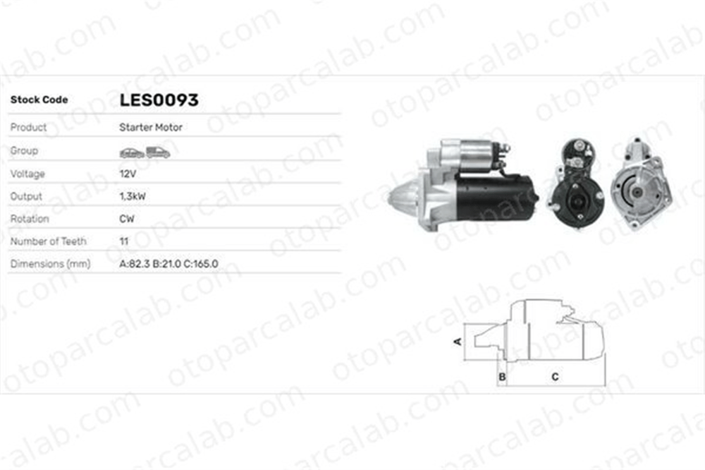 LUCAS ELEKTRIK LES0093 Marş Dinamosu FIAT 131 LADA 1200-1600 21003708000 21013708000