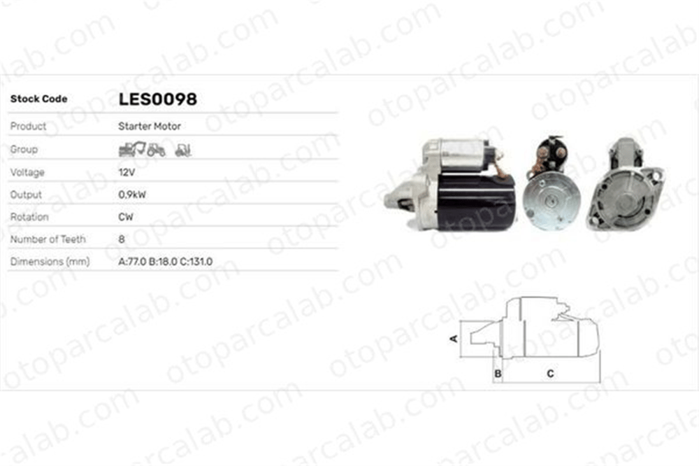 LUCAS ELEKTRIK LES0098 Marş Dinamosu MITSUBISHI COLT II LANCER III Station Wagon 3790819 4322070