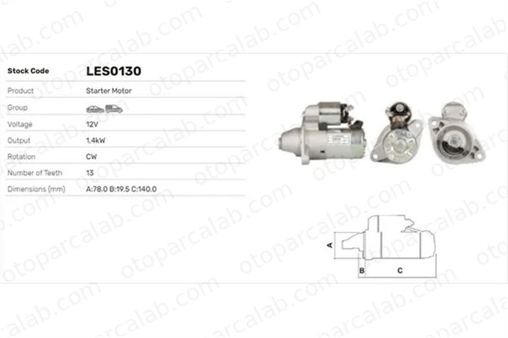 LUCAS ELEKTRIK LES0130 Marş Dinamosu OPEL ASTRA H ASTRA H GTC 6202000 97189118