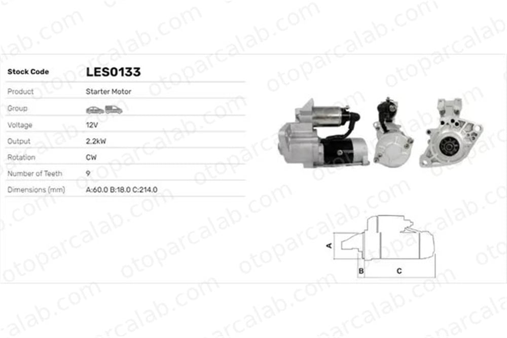 LUCAS ELEKTRIK LES0133 Marş Dinamosu HYUNDAI H-1 / STAREX Minibüs/Otobüs MITSUBISHI L200 ME001565 ME007433