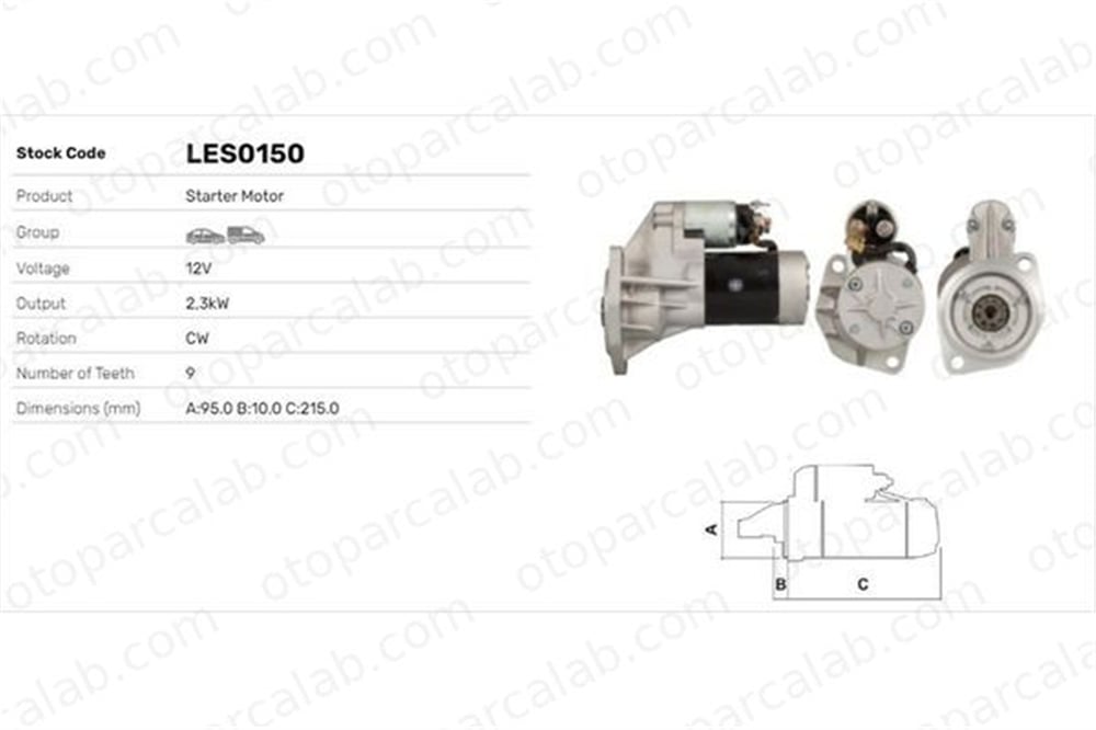 LUCAS ELEKTRIK LES0150 Marş Dinamosu OPEL CAMPO ISUZU TROOPER I S13112 S13112A
