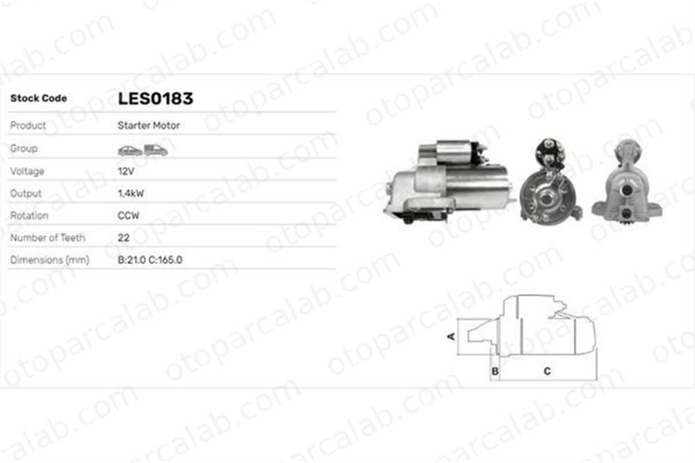 LUCAS ELEKTRIK LES0183 Marş Dinamosu FORD COUGAR MAVERICK 1085273 1X4U11000AA