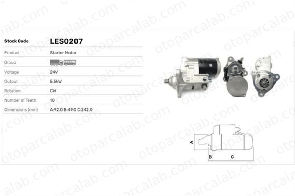 LUCAS ELEKTRIK LES0207 Marş Dinamosu IVECO STRALIS II EUROCARGO V 42498115 453261
