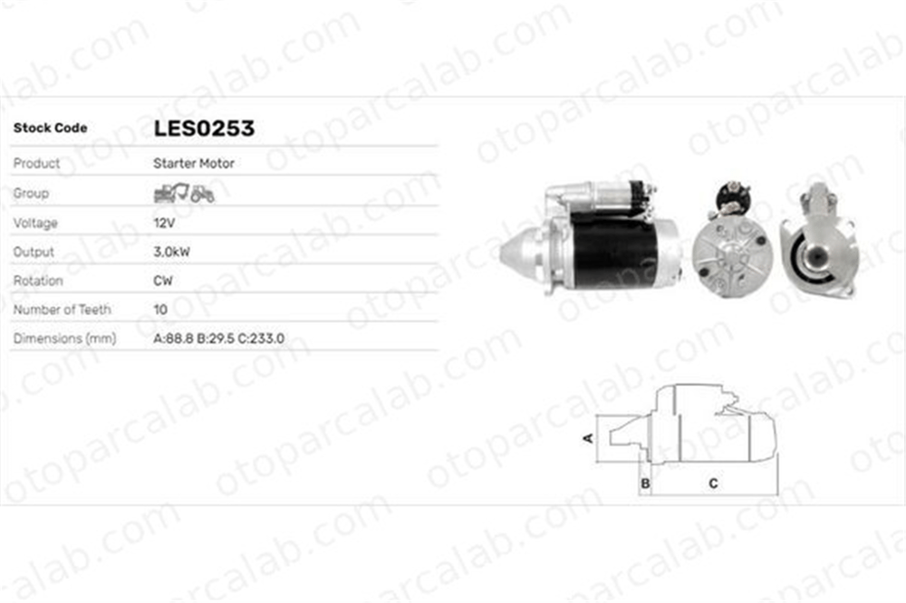 LUCAS ELEKTRIK LES0253 Marş Dinamosu ROVER 800 800 Hatchback 388186A2 388186A1