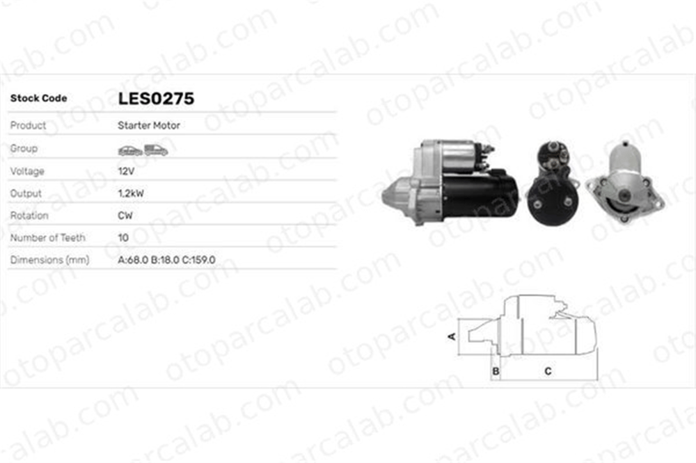 LUCAS ELEKTRIK LES0275 Marş Dinamosu OPEL CORSA D KADETT E Hatchback 25182244 25186107