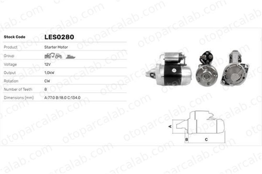 LUCAS ELEKTRIK LES0280 Marş Dinamosu MITSUBISHI SPACE WAGON LANCER III Station Wagon M002T47281 M2T47281