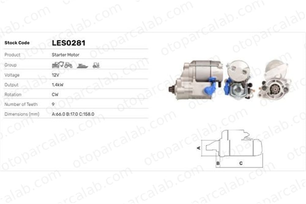 LUCAS ELEKTRIK LES0281 Marş Dinamosu SUZUKI LJ80 SJ410 66000918 66005147
