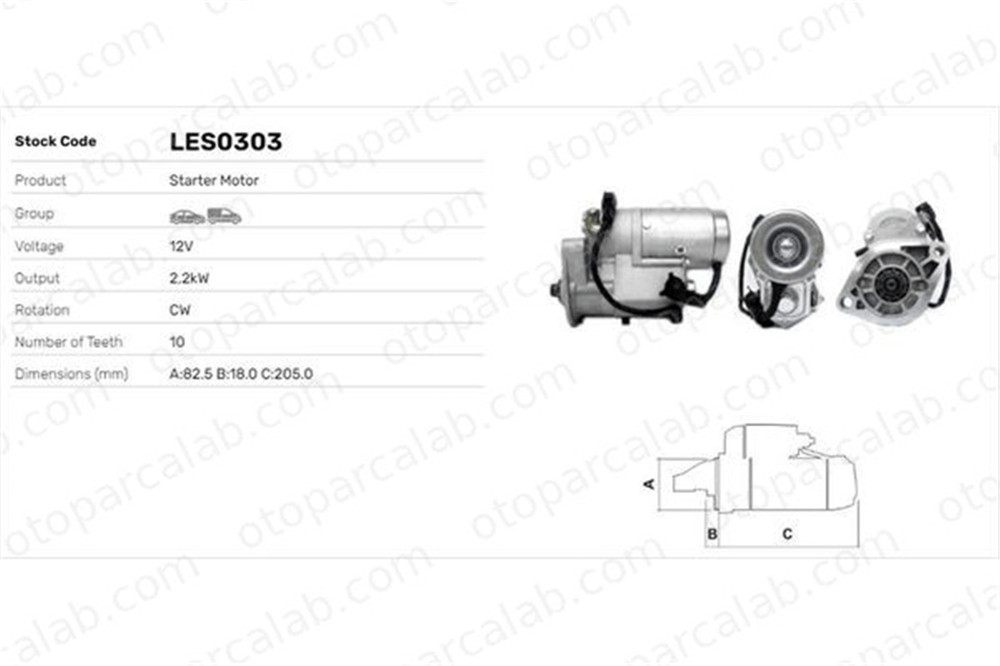LUCAS ELEKTRIK LES0303 Marş Dinamosu TOYOTA HILUX VII Pick-up HIACE IV Panelvan/Van 281000L040 281000L042