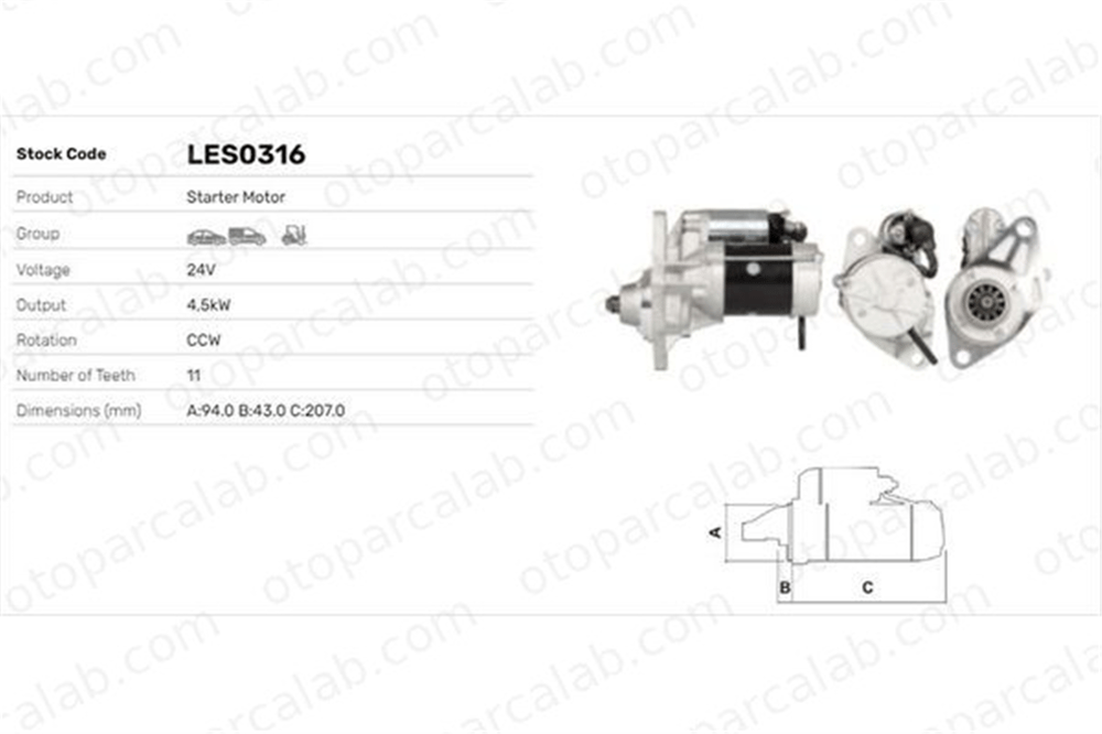 LUCAS ELEKTRIK LES0316 Marş Dinamosu SAAB 9-3 9-5 15250511 8973239352