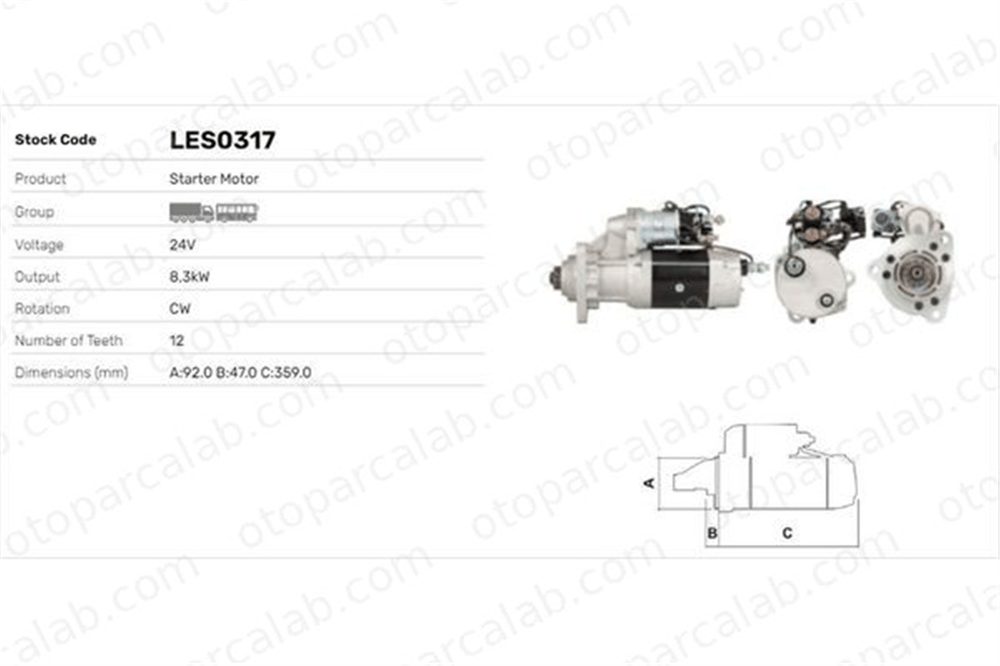 LUCAS ELEKTRIK LES0317 Marş Dinamosu DAF XF II XD R2186 1219520H92