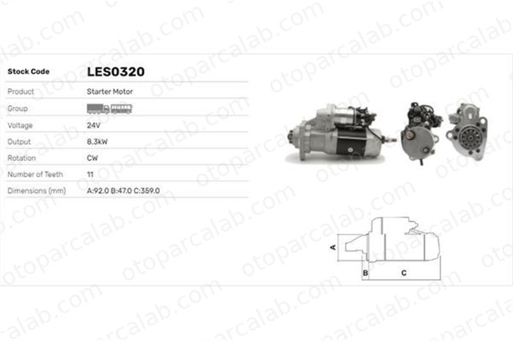 LUCAS ELEKTRIK LES0320 Marş Dinamosu SCANIA R II P II R2187 R2190