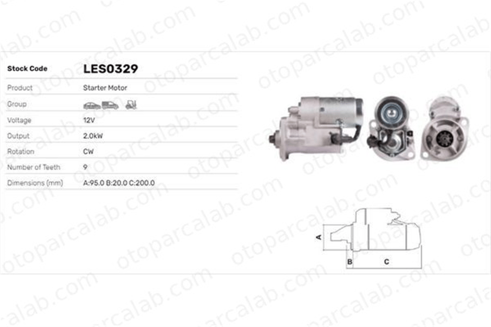 LUCAS ELEKTRIK LES0329 Marş Dinamosu ISUZU CAMPO TROOPER I Açık arazi aracı 6513138 6988699