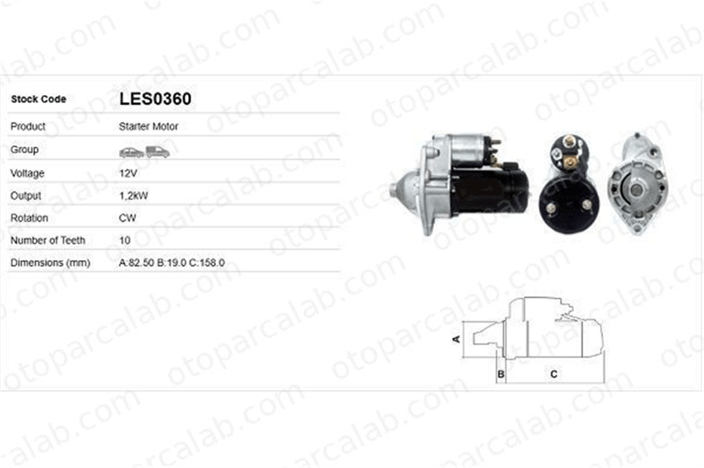 LUCAS ELEKTRIK LES0360 Marş Dinamosu OPEL ANTARA A DAEWOO NUBIRA Sedan 90518627 96430345