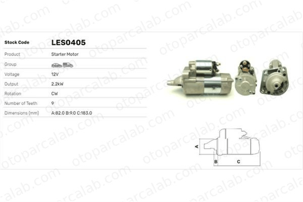LUCAS ELEKTRIK LES0405 Marş Dinamosu LANCIA VOYAGER MPV CHRYSLER GRAND VOYAGER V 4868860AA 04868860AA
