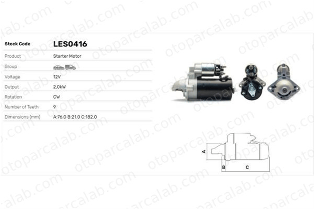 LUCAS ELEKTRIK LES0416 Marş Dinamosu BMW 5 5 Touring 12412344232 12412155827