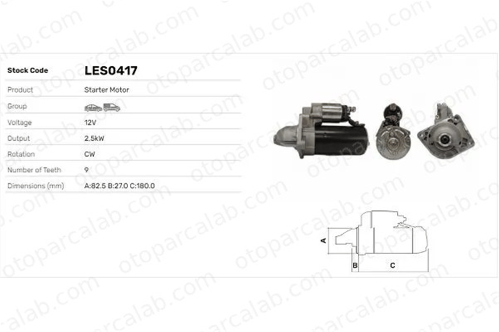 LUCAS ELEKTRIK LES0417 Marş Dinamosu IVECO DAILY IV Platform şasi DAILY IV Panelvan/Van 5001849990 42498717
