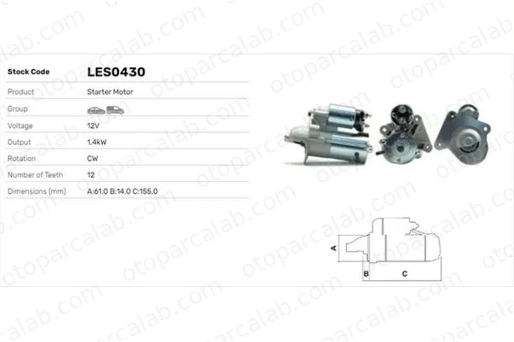 LUCAS ELEKTRIK LES0430 Marş Dinamosu FORD FIESTA VI FIESTA VI Van 8V2111000AE 1734633