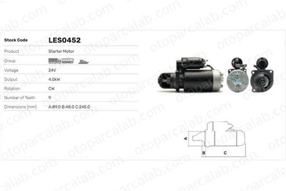 LUCAS ELEKTRIK LES0452 Marş Dinamosu MAN F90 SCANIA R II LRS00930 439415