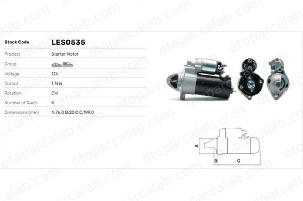 LUCAS ELEKTRIK LES0535 Marş Dinamosu BMW 7 5 12411736921 12411729981