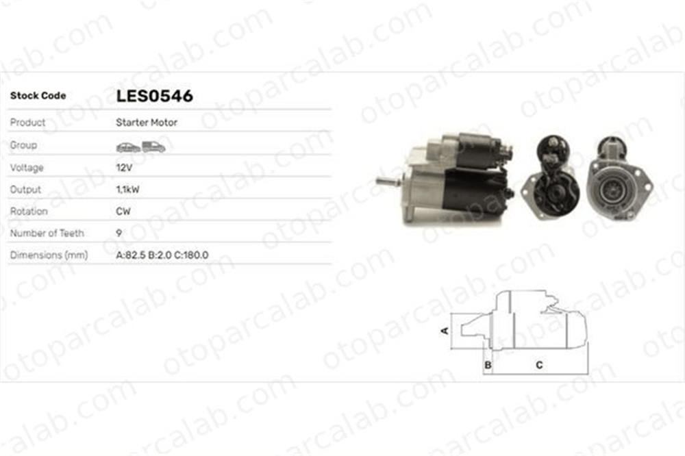 LUCAS ELEKTRIK LES0546 Marş Dinamosu SEAT IBIZA II CORDOBA 36911023Q 36911023S