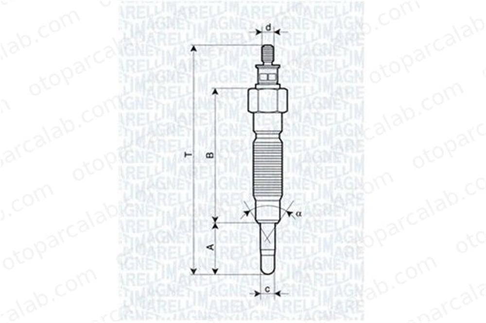 MAGNETI MARELLI 060900190606 Isıtma Bujisi MITSUBISHI L200 HYUNDAI H-1 / STAREX Minibüs/Otobüs MN980234 MD301950