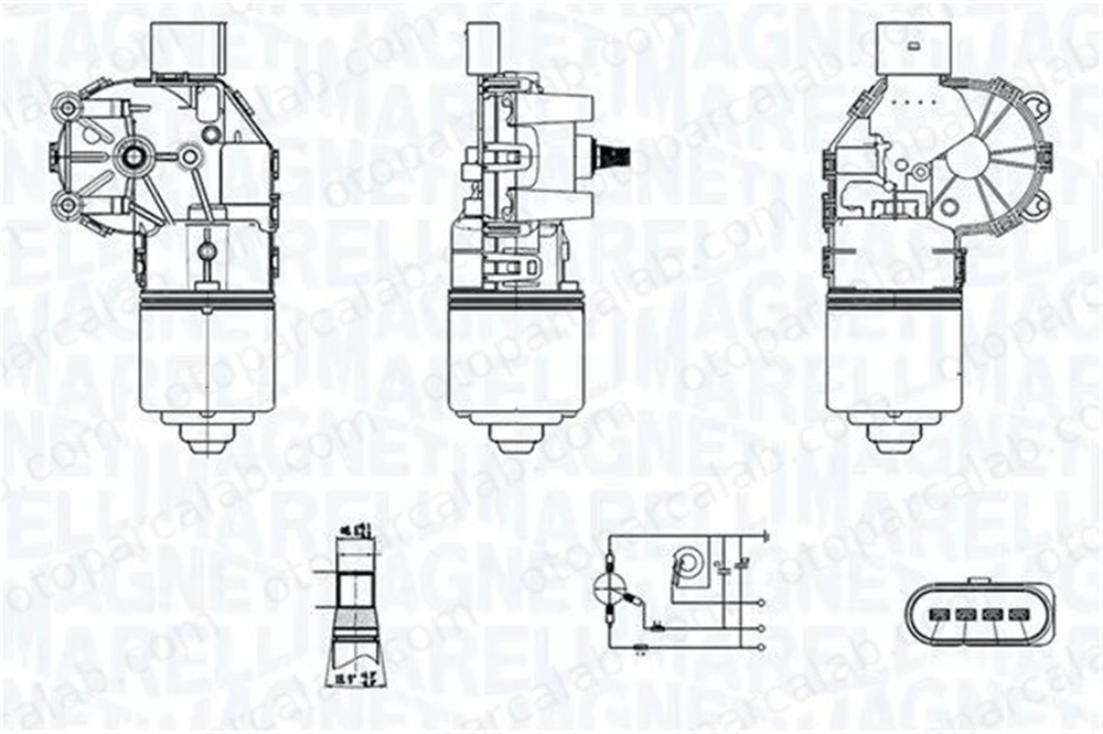 MAGNETI MARELLI 064350006010 Silecek Mekanizma Motoru Arka FORD FOCUS II FOCUS II Turnier 4M51 17508