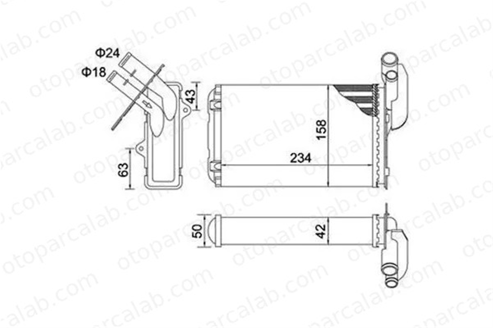 MAGNETI MARELLI 359000300080 Kalorifer Radyatörü RENAULT MEGANE I Classic CLIO I 7701033457 7701034551