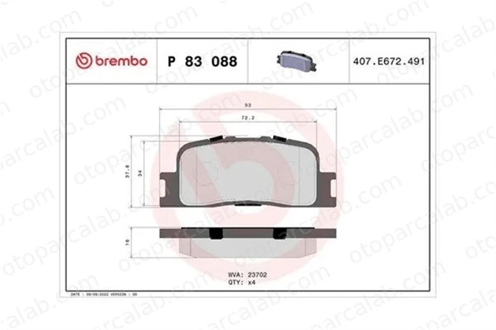 MAGNETI MARELLI 363700483088 Fren Disk Balata Arka TOYOTA CAMRY Sedan CHERY A5 363700483088 A213501090