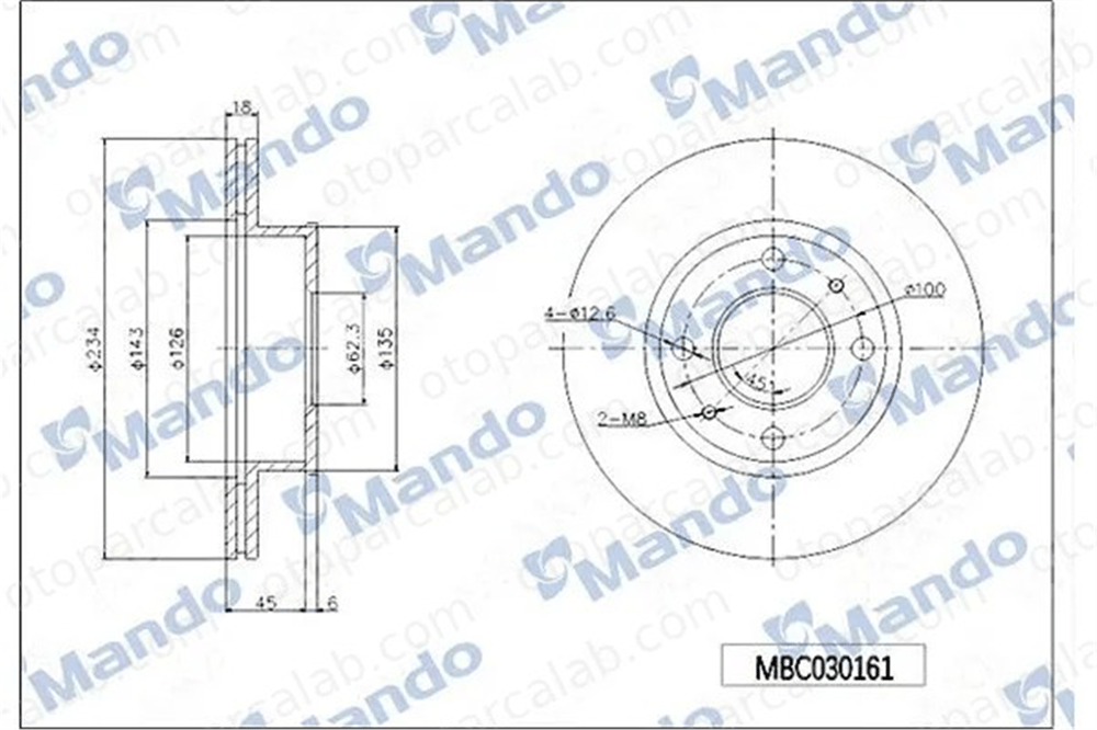 MAHER 03623 Fren Disk Ayna Ön Sağ ve Sol HYUNDAI ATOS 5171202500 5171202550