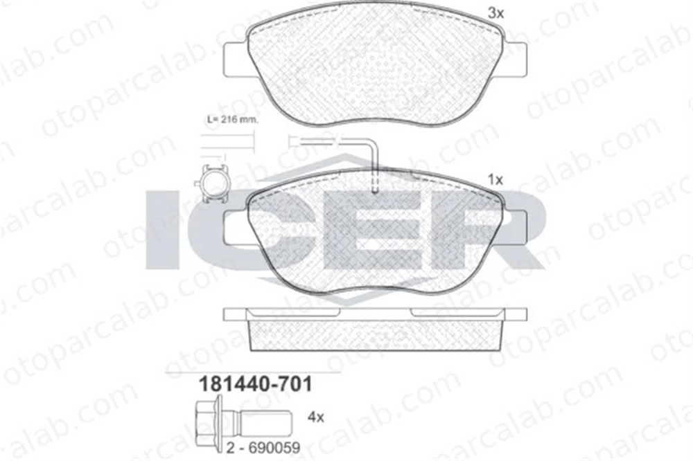 MAHER 28216 Fren Disk Balata Ön FIAT DOBLO Cargo DOBLO Minibüs/Otobüs 77362710 1605181