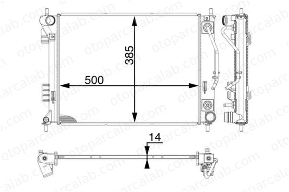MAHLE CR 1973 000P Su Radyatörü HYUNDAI ix20 KIA VENGA 1300197 253101P000