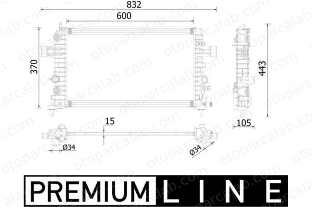 MAHLE CR 2224 000P Su Radyatörü OPEL ZAFIRA / ZAFIRA FAMILY B ASTRA H Station wagon 1300285 13170111