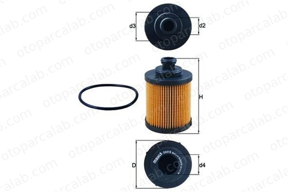 MAHLE OX 418D Yağ Filtresi FIAT PANDA PUNTO EVO OX418D 55197218