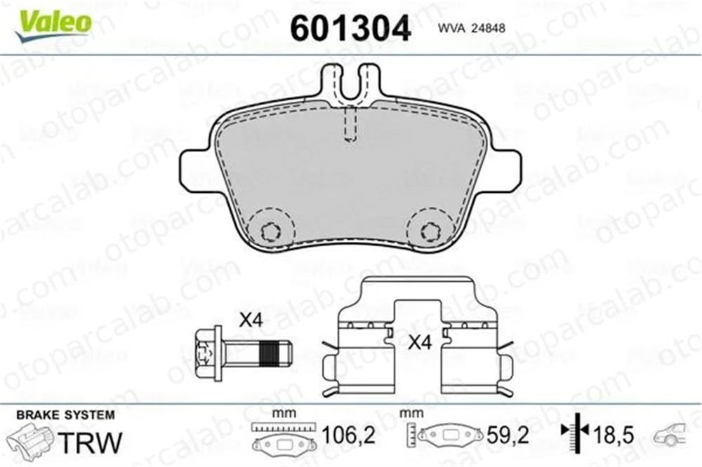 MANDO 015679 Fren Disk Balata Arka MERCEDES-BENZ A-SERISI B-SERISI Sports Tourer 64207920 64202320